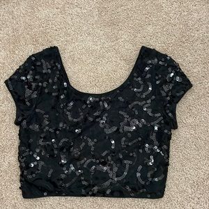 Express sequin crop top